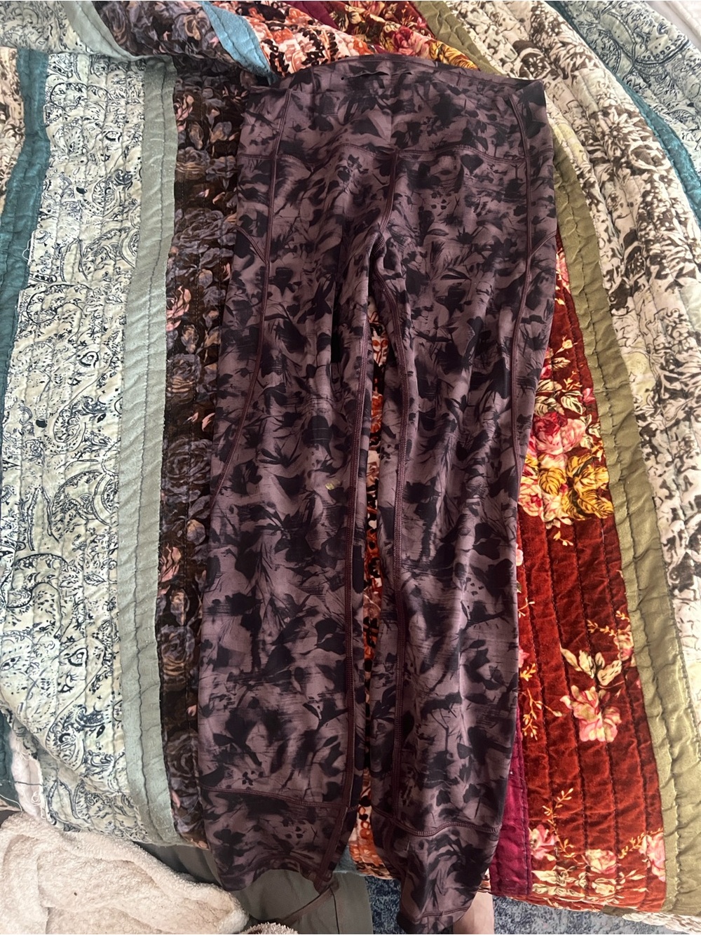 lululemon athletica Black and Dark Gray Printed Track Pants - Picture 2 of 3